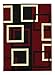 Dark Red Modern Boxes Design Area Rug (7'10
