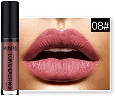 Women Cosmetics Matte Lip Gloss Waterproof Lip brillant Long-lasting Liquid Lipstick (Color 8# H)