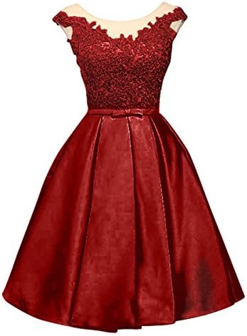 LanierWedding Short Homecoming Dresses Lace Floral Lace Up Prom Party Dresses For Wedding 2017 Burgundy Size 2