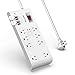 BESTEK 2,000 Joules Surge Protector with USB, Power Strips with 8 AC Outlets 15A 125V, DC 5V 4.2A 4 Smart USB Charging Ports, Long 6 Feet Heavy Duty Extension Cords, FCC ETL Listed
