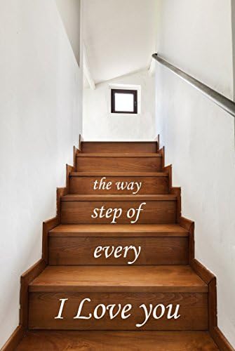 Stair Decals Quotes Stairway Decals Quote Vinyl Stickers Lettering I Love You Every Step of The Way Family Decor Staircase Decal Stair x232