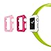 iCASEIT Apple Watch Case Screen Protector 38mm (Pack of 3) - Bumper Case with Screen Protector for Full Protection for Apple Watch 38 mm - Hot Pink Baby Pink & White