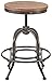 Pioneer Square Dane Metal-and-Wood Counter-Height Swivel Bar Stool, Set of 2 - Black