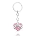 lauhonmin 4pcs Women Girl Gift Big Middle Little Baby Sister Love Heart Pendant Key Chain Ring Set Family Jewelry (4pcs Pink B/M/L/B Sister Key Chains)