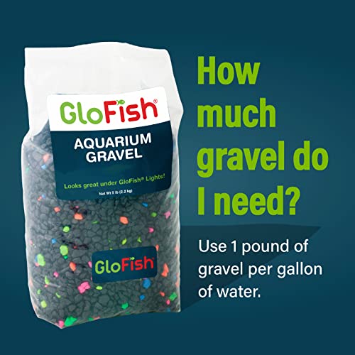 GloFish Aquarium Gravel, Fish Tank Gravel, Black With Fluorescent