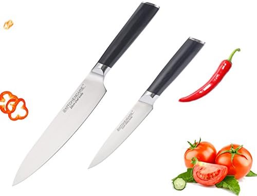 Chef’s Knife 2-piece Set 8-inch Chef’s and 5-inch Utility, Professional Kitchen Damascus Steel Knives,, Sharp Cutlery Multi-functional Use, made from VG-10 With 67 Layers by Kitchencare