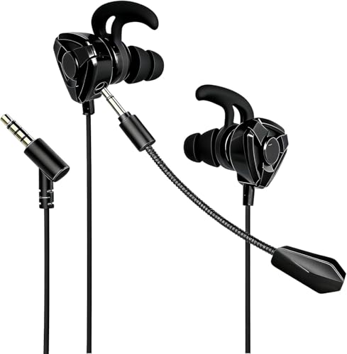 Fones de Ouvido com Fio Microfone Para Jogos, Fone com Fio para jogos, Compatíveis com PC, PS4, PS5, Xbox One, Fones Estéreos com Graves Destacáveis, Cancelamento de Ruído, com Microfone (negro)