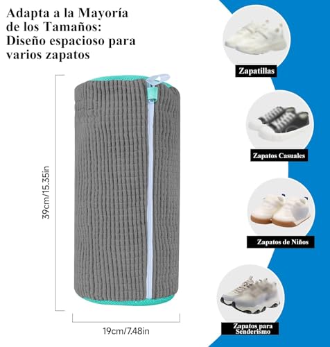 2 Bolsa de Lavandería para Zapatos, Bolsa de Zapatos Mejorada con Cierre Oculta para Lavadora Limpieza de 360°, Bolsa de Lavado Duradera Para Zapatos de Tenis, Pantuflas, Amarillo, Bolsa de Zapatos