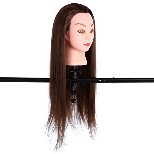 Head Training Mannequin with Clamp Holder, Hair Styling Salon Practice Hairdressing Cosmetology Dolls Tool 24" - Thumbnail 5