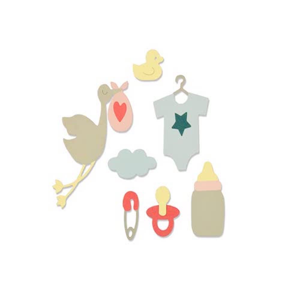 Sizzix Thinlits Die Set 13PK-New Baby by Debi Potter, Steel, Multicolour, 23.5 x 8.1 x 0.2 cm