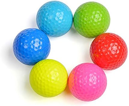 Shuzhu Golf Balls 6Pack Colored Training Novelty Practice Variety Fun Gift Set for All Golfers Kids Blue Green Red Yellow Dual Layer Shuzhu Golf Balls 6Pack Colored Training Novelty Practice Variety Fun Gift Set for All Golfers Kids Blue Green Red Yellow Dual Layer