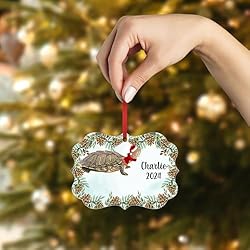 Red Eared Slider Turtle Christmas Ornament 2024