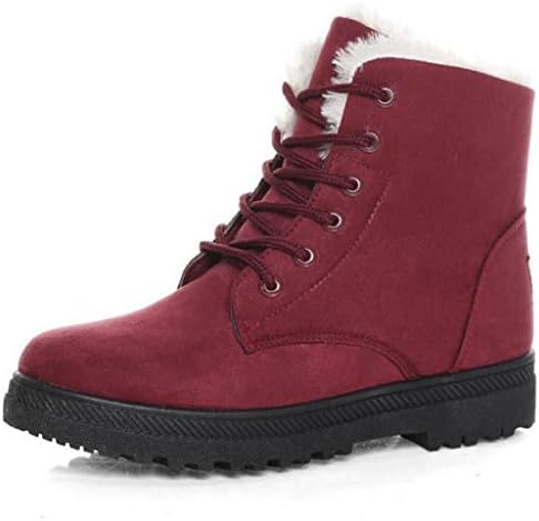 Morningcc Cotton Snow Ankle Boots Women Winter Warm Lace Up Booties Flat Sneaker Shoes,One Size UP suggested