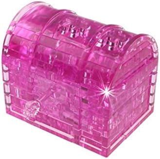 FINERINE 3D Crystal Puzzle, Cute Treasure Model DIY Gadget Blocks Building Toy Gift (Hot pink)
