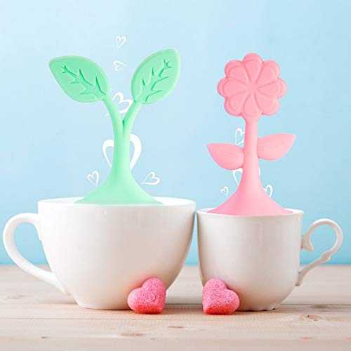 Senbowe 3 Pack Extra Fine Mesh Tea Infuser/Tea Strainer Steeper with Drip Tray - 18/8 Stainless Steel Fine Mesh Tea Cup with BPA-Free Silicone Lid - Perfect Tea Balls Tea Strainers for Tea Lovers