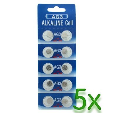BIRUGEAR 50x LR41 392 Watch Alkaline Batteries AG3 SR41 Battery