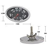 Hisencn 3" BBQ Barbecue Grill Pit Smoker Temperature Gauge Grill Pit Thermometer Fahrenheit for Brinkmann Grill 810-1415-W, 810-1420-0, Aussie and Others Barbecue Meat Cooking