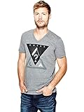 GUESS Men's Chip Logo V-Neck Tee