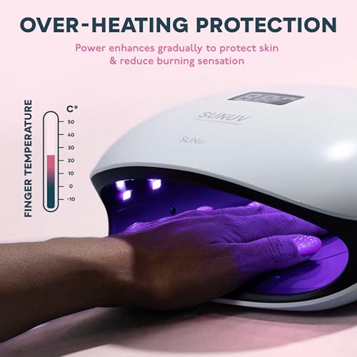 SUNUV SUN4 UV LED Nail Dryer Lamp for Shellac Manicure Gel with 4 Timer, LCD Display, Sensor and Dual Speed Drying (Black)
