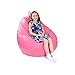 Gold Medal Bean Bags 30011246822TD Large Leather Look Tear Drop Bean Bag, Hot Pink