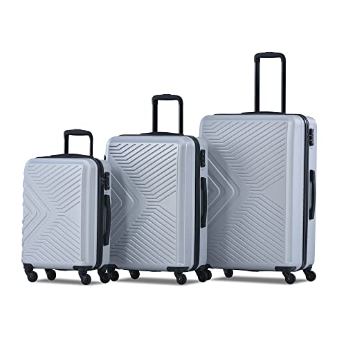 Merax 3 Piece Luggage Set Hardside Lightweight Spinner Suitcase with