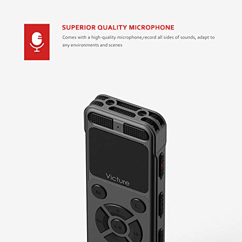 Victure Digital Voice Recorder 8G Voice Activated Recorder with MicroSD
