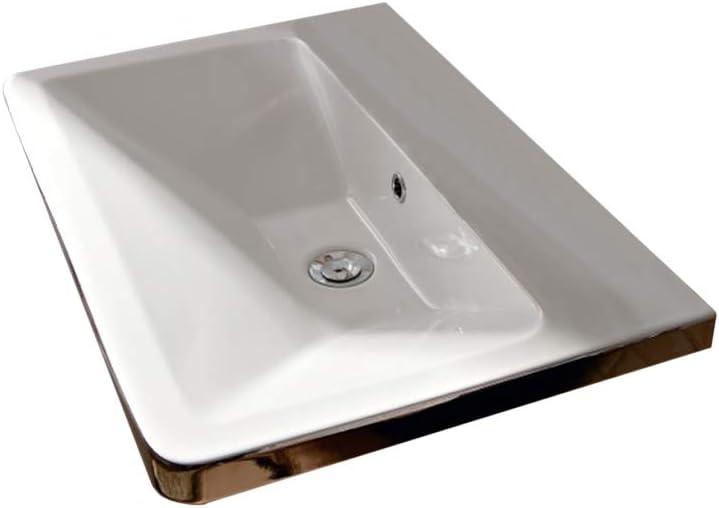 Scarabeo 4004-No Hole Butterfly Rectangular Ceramic Wall Mounted/Vessel Sink, White