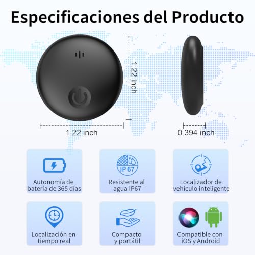 GPS Coche localizador Sin Suscripción, Localizador GPS para Coche, Magnético Rastreador GPS, Compatible con Android e iOS, Seguimiento en Tiempo Real para vehículo,Auto/Motocicletas, IP68 Impermeable