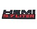 Aimoll 2pcs 5.7 Liter Hemi 3D Logo Decal Emblem for Side Pillar Door Fender Trunk Emblem Badge Plate Decal with Sticker Set for Dodge Charger Ram 1500 Challenger Jeep Grand Cherokee (Black)