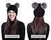 Arctic Paw Women's Black Beanie for Winter Chunky Knit Pompom Ski Snowboard Beanie Hat