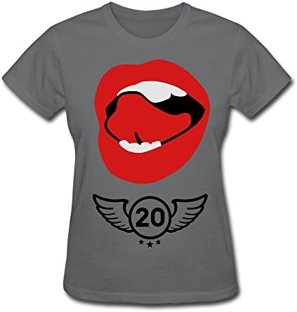 Unlongquhu Sexy Mouth Kiss Women's Short Sleeve Fashion T ShirtSize XL Color DeepHeather