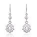 Chuvora 925 Sterling Silver Lotus Flower with Synthetic White Pearl Danle Hook Earrings