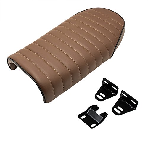 Senkauto Motorcycle Vintage Cafe Racer Seats Cushion for Honda CB CL Yamaha SR XJ SUZUKI GS Brown