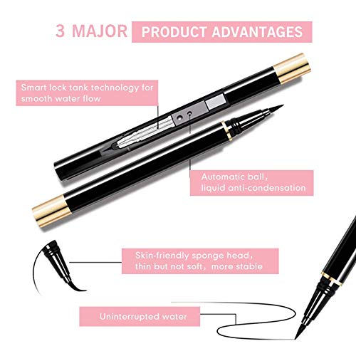 2 IN 1 Black Selfadhesive Eyeliner,Upgraded Eyeliner Liquid Adhesive,Waterproof Eyeliner Glue