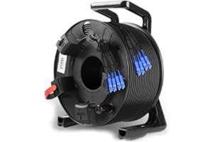 SLHETONG 400ft(122m) Outdoor Armored Fiber Optic Cable SC to SC 4 Strands Single Mode with Fiber Tactical Cable Reel