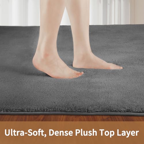 Sour Lemon Carpet Rugs Living Room Large 200x300, Dark Grey Rug for Bedroom Washable Area Rug Anti Slip Fluffy Rug Shaggy Cream Carpets Extra Large Rugs for Living Room Kids Room