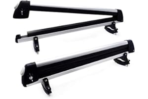 HTTMT KAYAK- Universal Ski Snowboard Roof Rack Carriers Compatible with 6 Pair Skis or 4 Snowboards [P/N: US-KAYAK-SKI-BK]