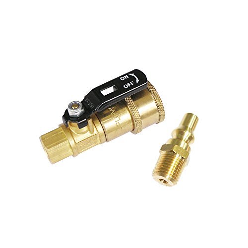 Photo 1 of Nigo Industrial Co. Propane/Nature Gas 1/4" Quick Connect Kit, Shut-Off Valve & Full Flow Plug, 1/4" Quick Disconnect Kit (100% Solid Brass)