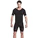 HÖTER Mens Slim and Tight Super Soft Compression & Slimming Shaper V-Neck Compression Shirt (A1-Black1(Advanced), L)