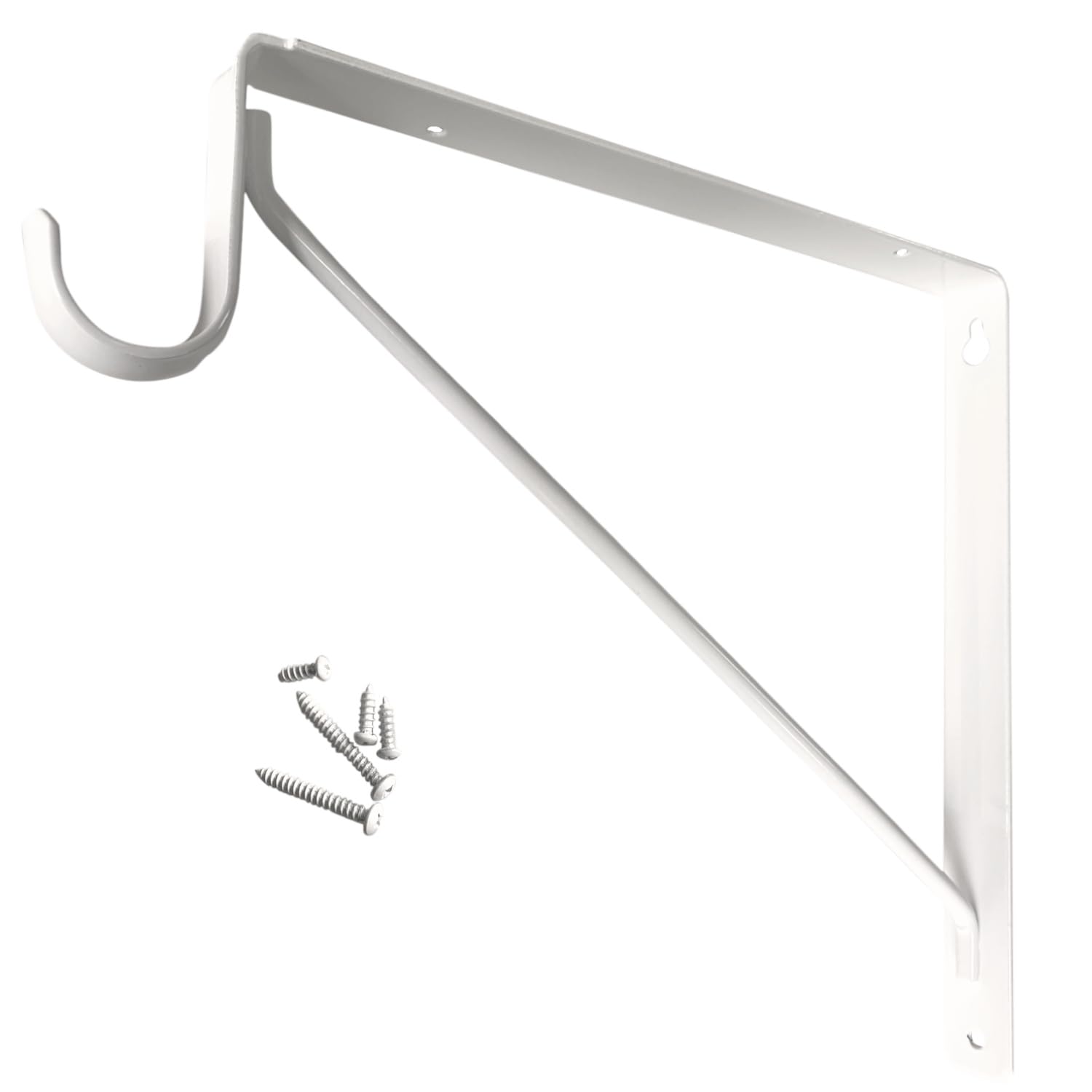Welded Heavy Duty Closet Rod & Shelf Support Bracket - White