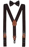 BODY STRENTH Little Boys Bow Tie and Clip On Suspenders for Kids Child