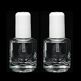 Empty Polish Bottles Clear with Brush Cap and Mixing Ball14ml/0.5 Oz 2 PCS by Solangel