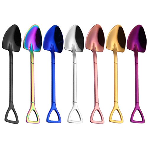 Clearance Sale!DEESEE(TM)Colorful Spoon Handle Small Soil Shovel Spoons Flatware Ice Cream Drinking Tools Kitchen Gadget (Blue) - Thumbnail 3