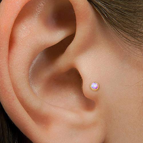 Amazon Com Light Pink Opal Tragus Stud Earring Tragus Earring In 14k