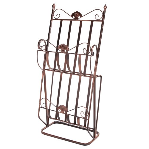 Buy Scrollwork Design Bronze Tone 2Tier Metal Free Standing Magazine