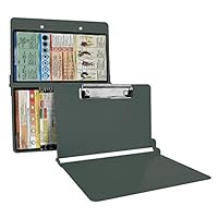 Nursing Clipboard Foldable, Metal Nurse Clipboard with Storage and Quick Access Medical References Folding Board for Nurses, Doctors, Medical Students or Any Healthcare Professional (Grey)