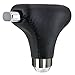 TIROL Leather Hand-Stitched Gear Shift Knob Cover Universal Fit for Automatic Car Black with 4 Adapters