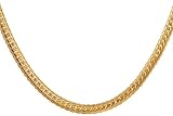 Areke 18K Gold Plated Necklace for Men - Jewelry 2 Colors 6 MM Wide Snake Chain Necklace ,18
