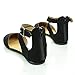 Flat Round Toe D'Orsay Open Shank Flats w/ X Cross Ankle Straps