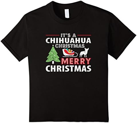Kids Its A Chihuahua Christms Merry Christmas Dog Lover Shirt 12 Black